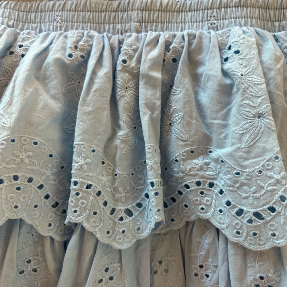 Girls Blue Ruffle Dress - Picture 5 of 6